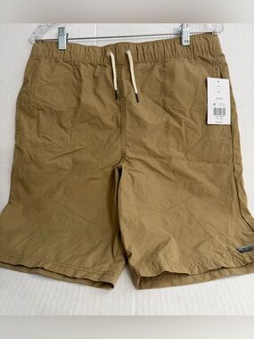Ocean Coast Boys Elastic-Waist Drawstring Shorts in Tan